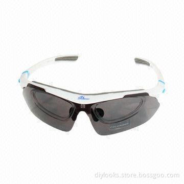 UV400 Protective Resin Lens Bicycle Glasses in White